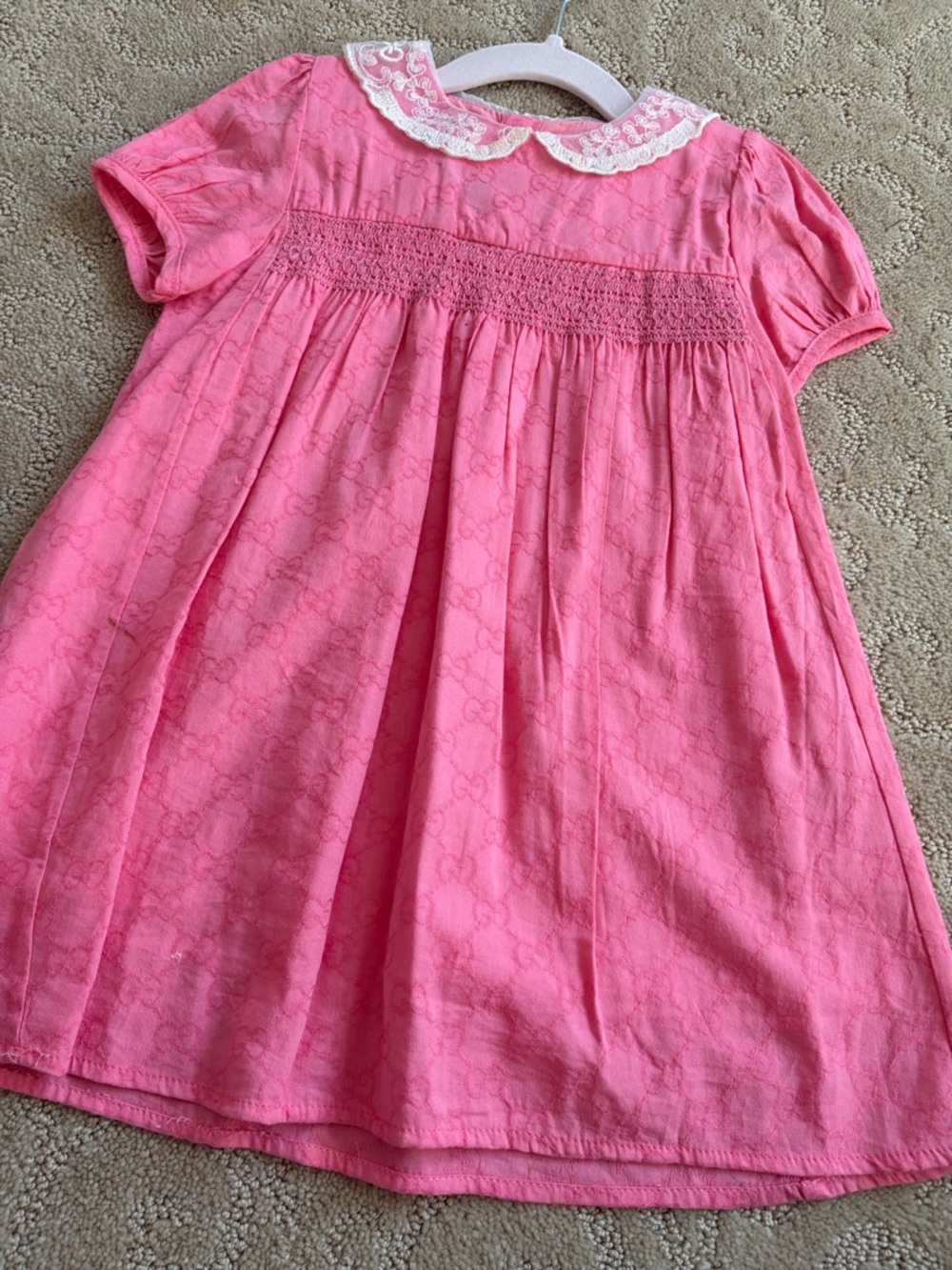 Gucci Pink Girls' Peter Pan Collar Formal Dress